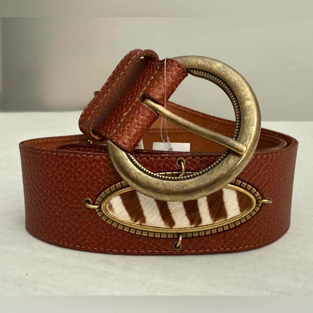 Banana Republic Leather Medallion Belt in Cognac size XS